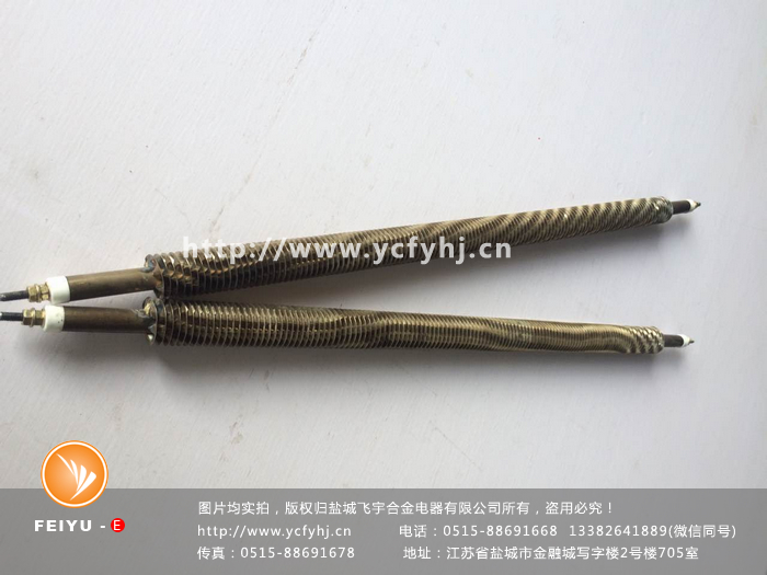 雙頭翅片式加熱棒實拍照片，盜用必究！